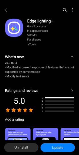 Good Lock Edge Lighting+ update