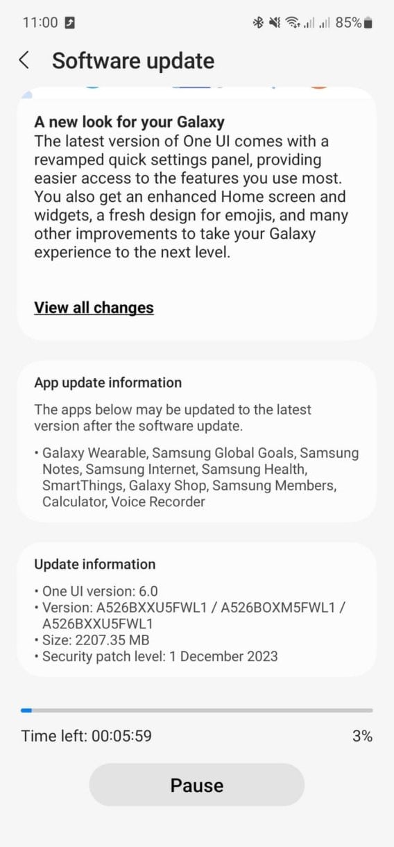 Galaxy A52 5G riceve l’aggiornamento ad Android 14 One UI 6
