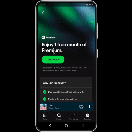 Google User Choice Billing Spotify
