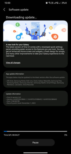 Samsung Galaxy A24 Android 14 One UI 6.0 Update Changelog