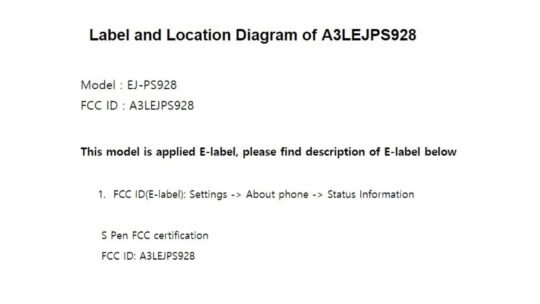 FCC certified for Samsung Galaxy S24 Ultra S Pen