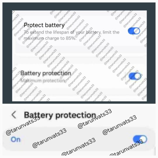 Battery protection feature in Samsung S23 Series