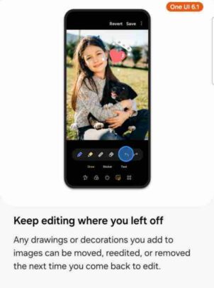 Editor di foto Samsung One UI 6.1, modifiche illimitate