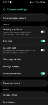 Samsung Camera settings to keep - SamMobile
