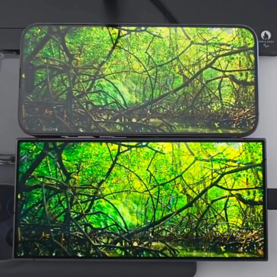 Apple iPhone 15 Pro Max vs Samsung Galaxy S24 Ultra Screen Brightness Anti Reflection