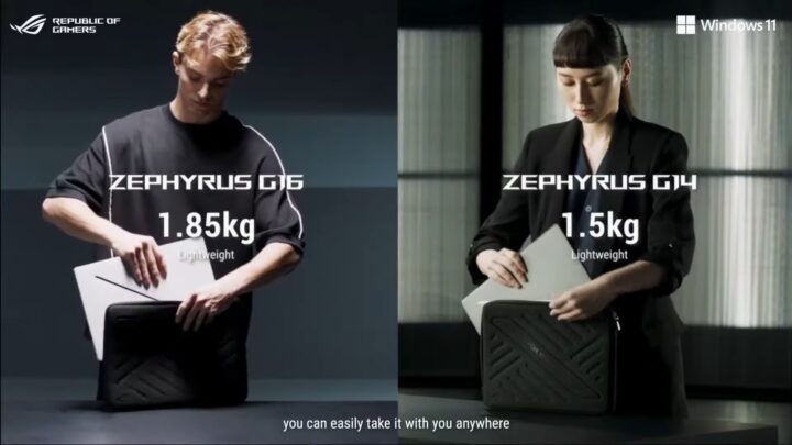 Asus ROG Zephyrus G14 2024 and G16 2024 Weight