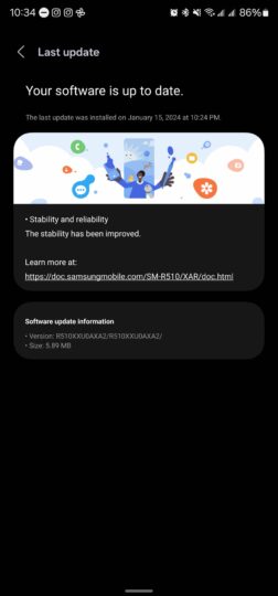 Samsung Galaxy Buds 2 Pro Update January 2024 Changelog