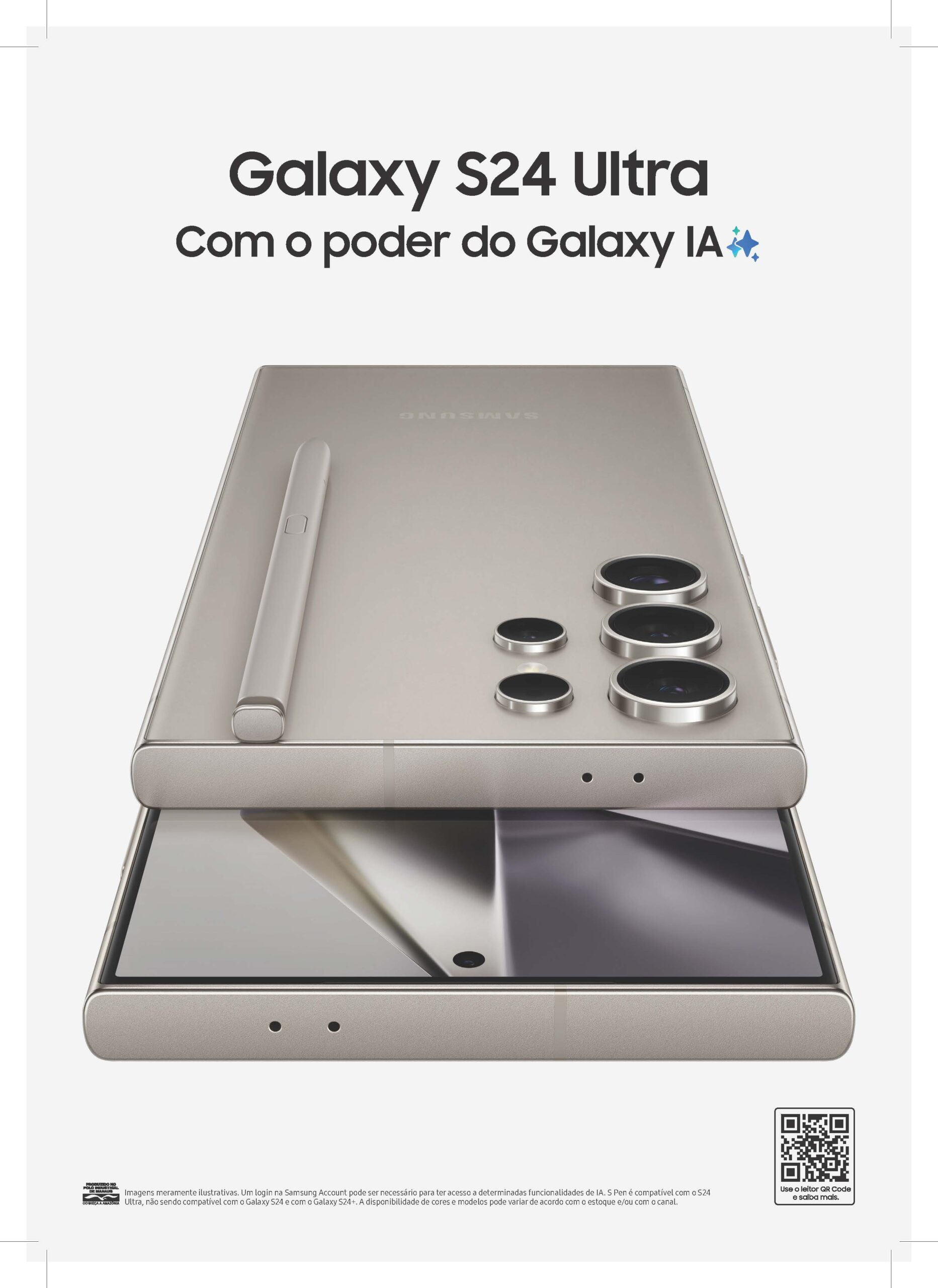 Galaxy S24 Ultra: pôster vazado no Brasil confirma design e recursos com IA  