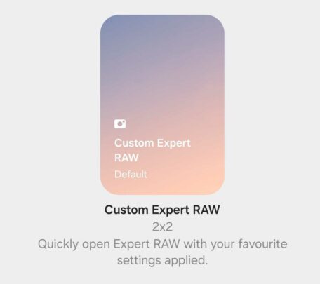 Samsung  One UI 6.1 Пользовательский виджет Expert RAW 6