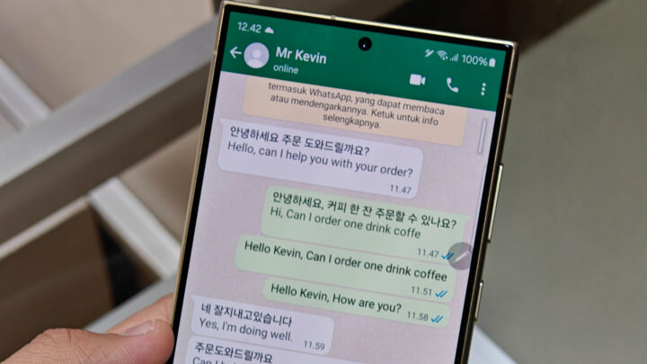 La función de traducción de idiomas del Samsung Galaxy S24 funciona en la aplicación WhatsApp