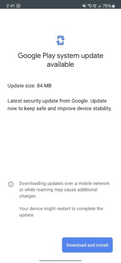 Samsung Galaxy S24 Google Play System Update January 2024