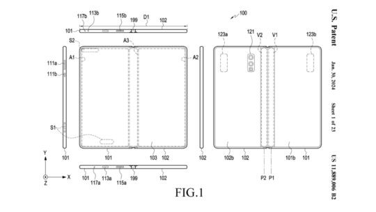 Samsung Galaxy Z Fold Hinge Camera USB Type-C Port Thin Patent January 30 2024