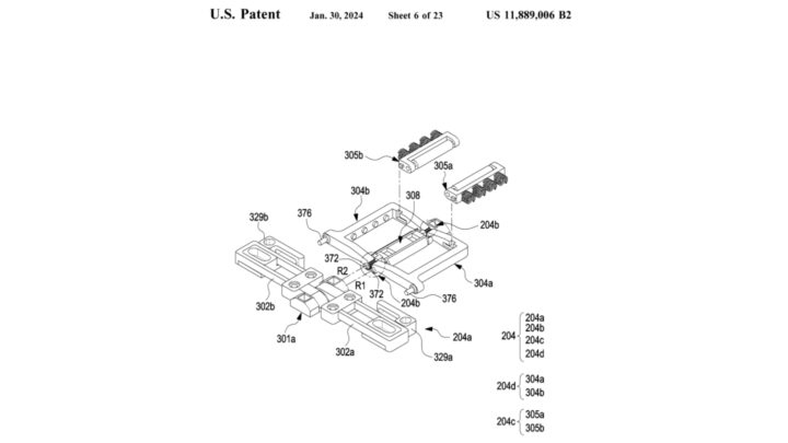Patente para componentes de dobradiça para Samsung Galaxy Z Fold datada de 30 de janeiro de 2024