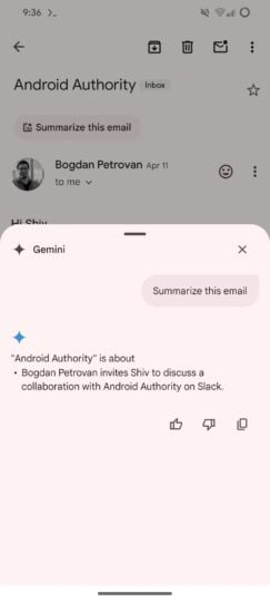 Gmail Android App Email Summarize Gemini Leak