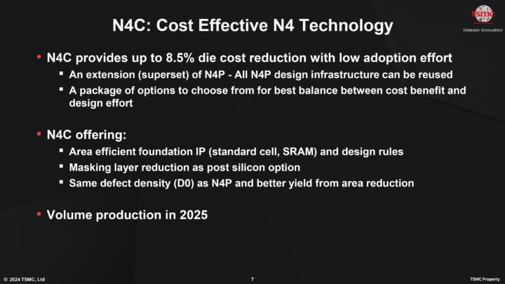 TSMC N4C 4nm Chip Fabrication Process Technology