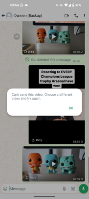 WhatsApp Video Sending Issue - 02