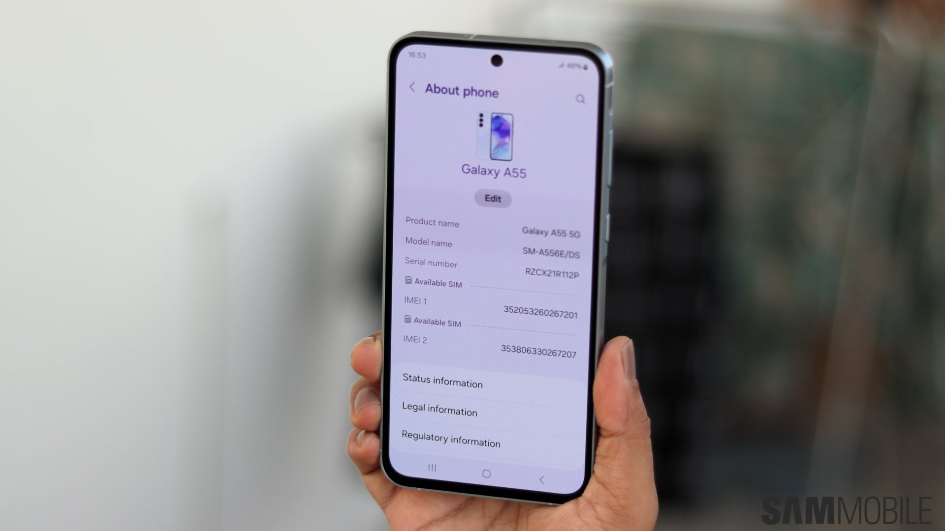 galaxy a55 front view