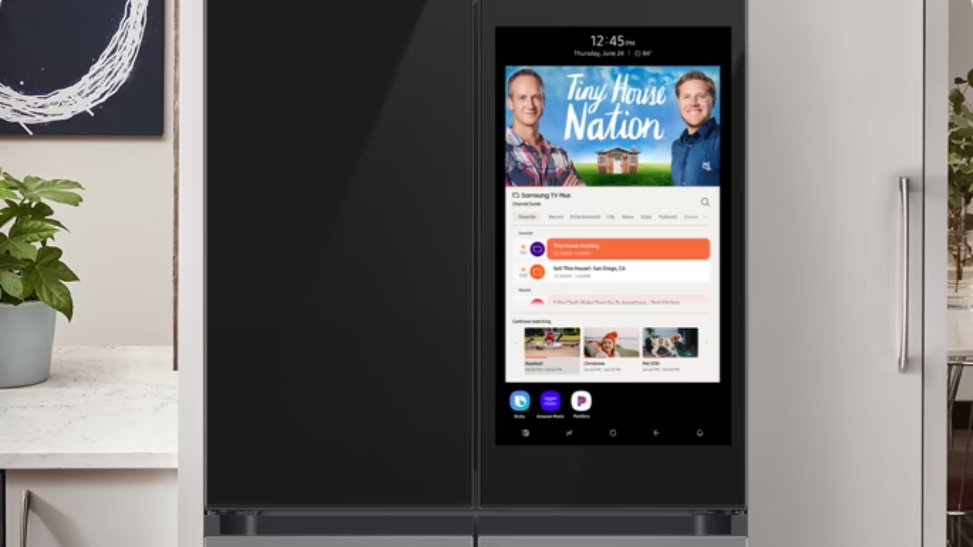 samsung tv plus bespoke ai family hub plus refrigerator screen