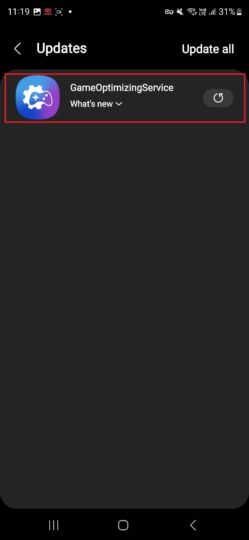 Samsung PUBG 120 fps GameOptimizingService update