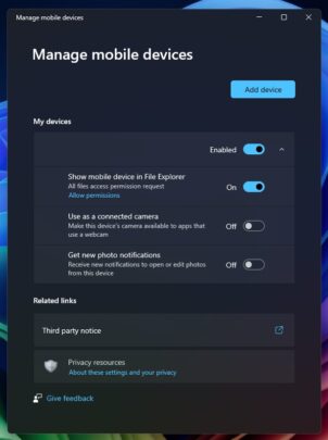 Microsoft Windows Phone Link File Manager Integration Windows 11