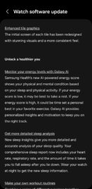 A screenshot detailing a portion of the One UI 6 Watch changelog.