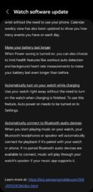 A screenshot detailing a portion of the One UI 6 Watch changelog.