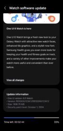 A screenshot detailing a portion of the One UI 6 Watch changelog.