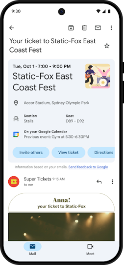 Gmail's New Google Calendar Event Summary Card