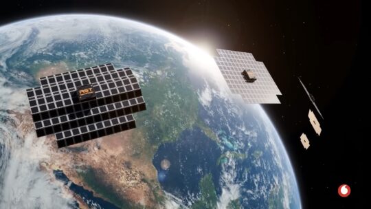 Vodafone AST SpaceMobile Satellite Video Call Low Earth Orbit Constellation