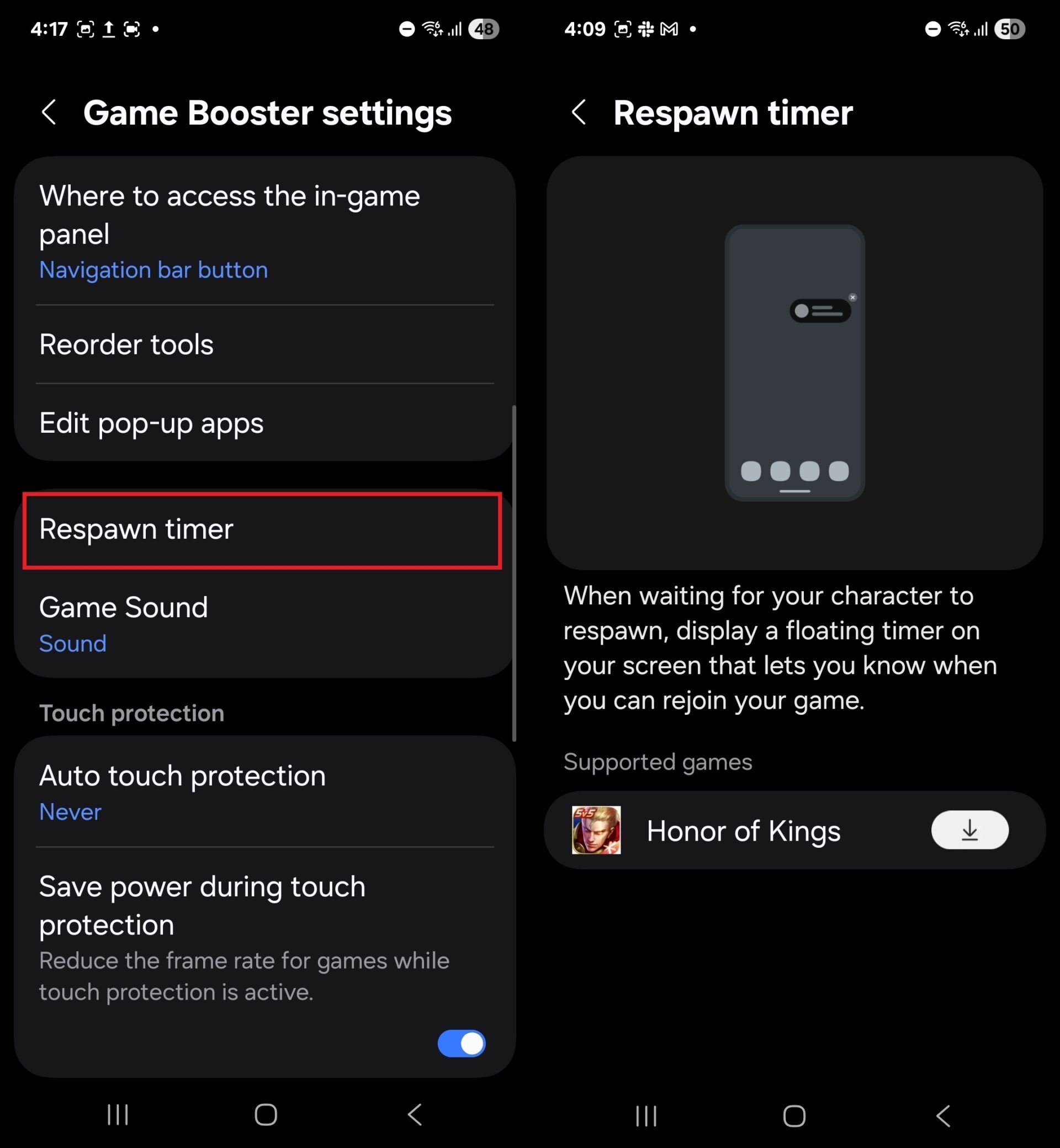 02 - samsung game booster update version 7.0.51.13 - respawn timer