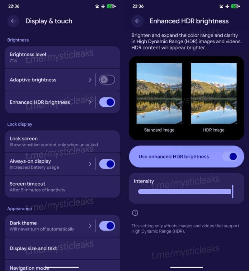 Android 16 Enhanced‌ HDR⁤ Brightness Setting Slider