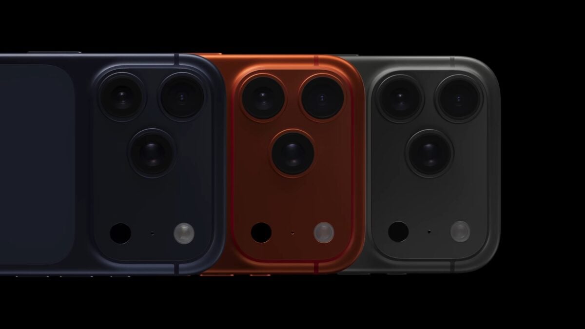 apple iphone 17 pro max rear cameras colors