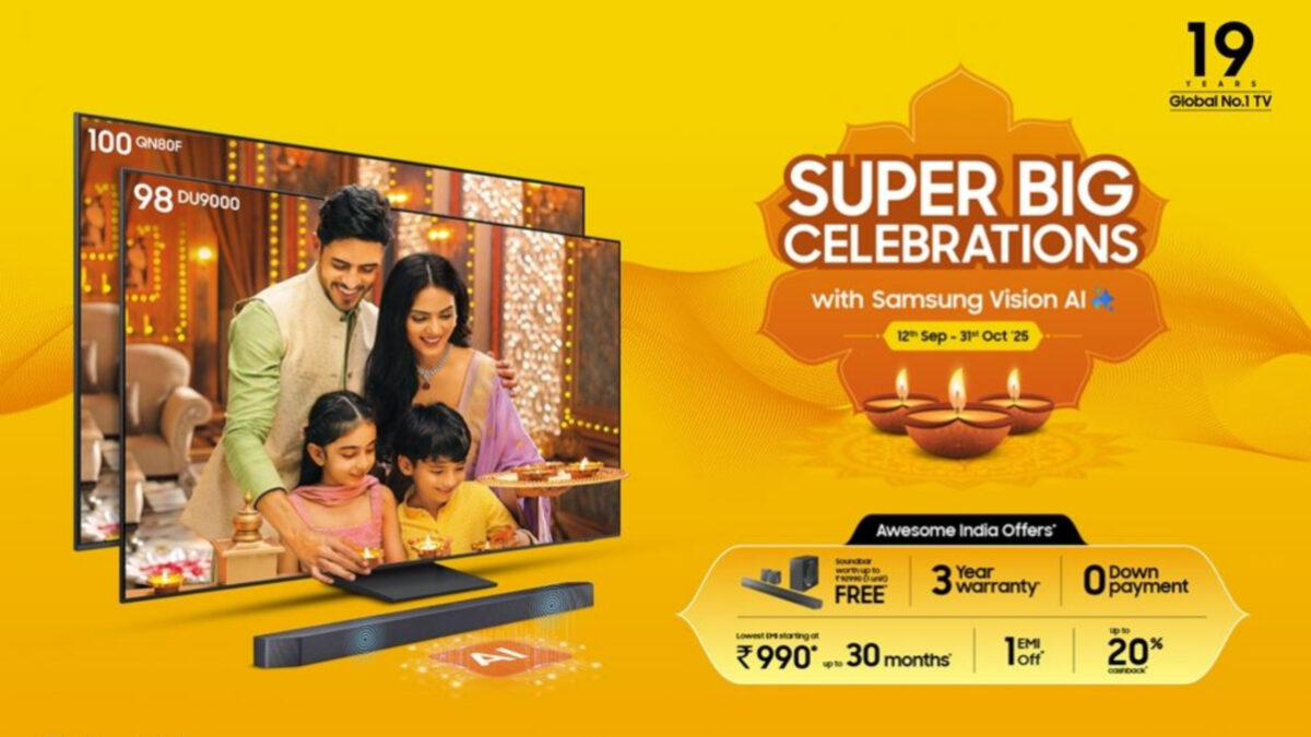 samsung announces super big celebrations in india with discounts and other benefits on samsung vision ai tvs