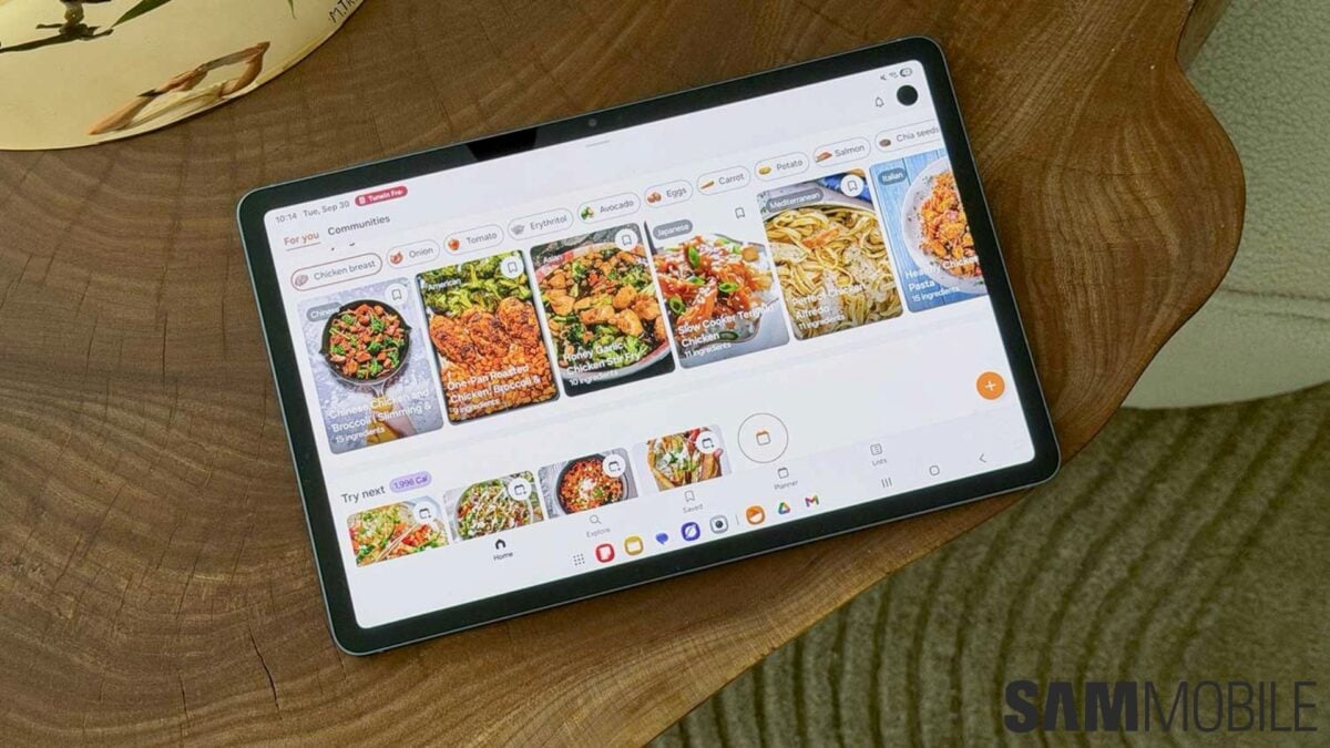 samsung food tablet ui design galaxy tab s11