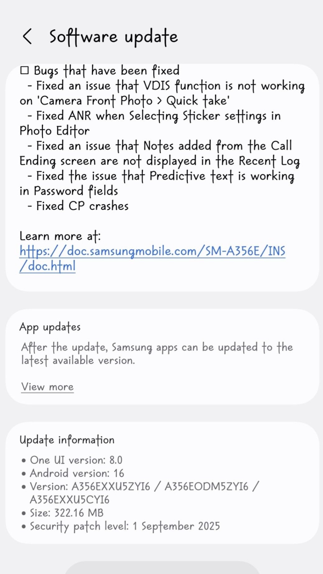 samsung galaxy a35 android 16 one ui 8 beta 2 update india a356exxu5zyi6