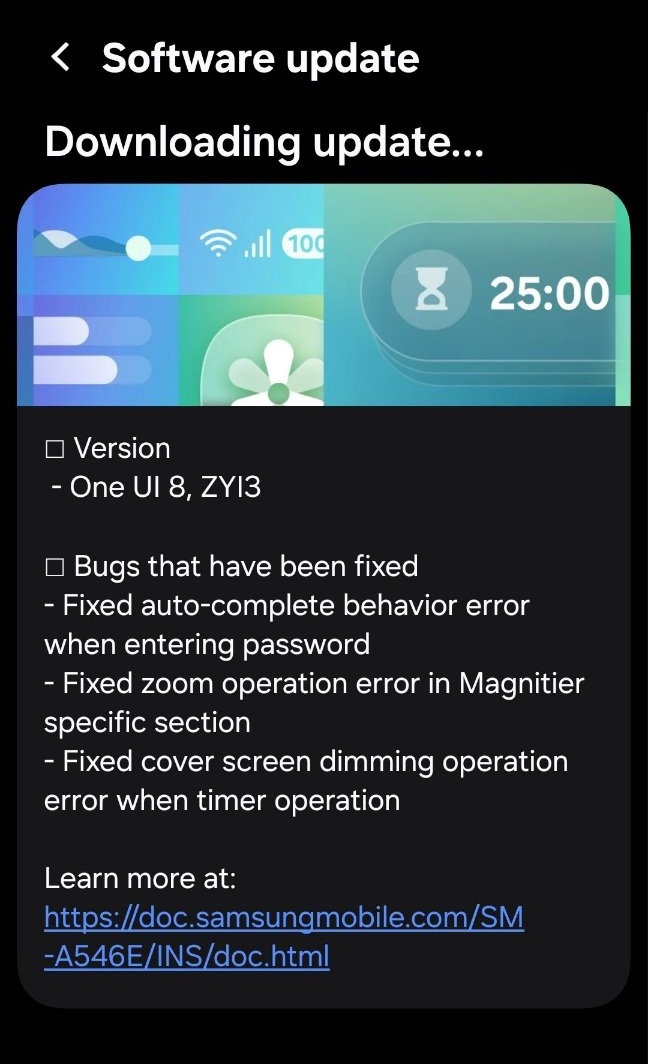 samsung galaxy a54 android 16 one ui 8 beta 2 update india a546exxufzyi3