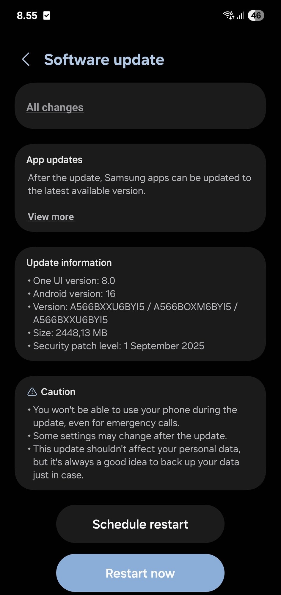 samsung galaxy a56 android 16 one ui 8 stable update europe