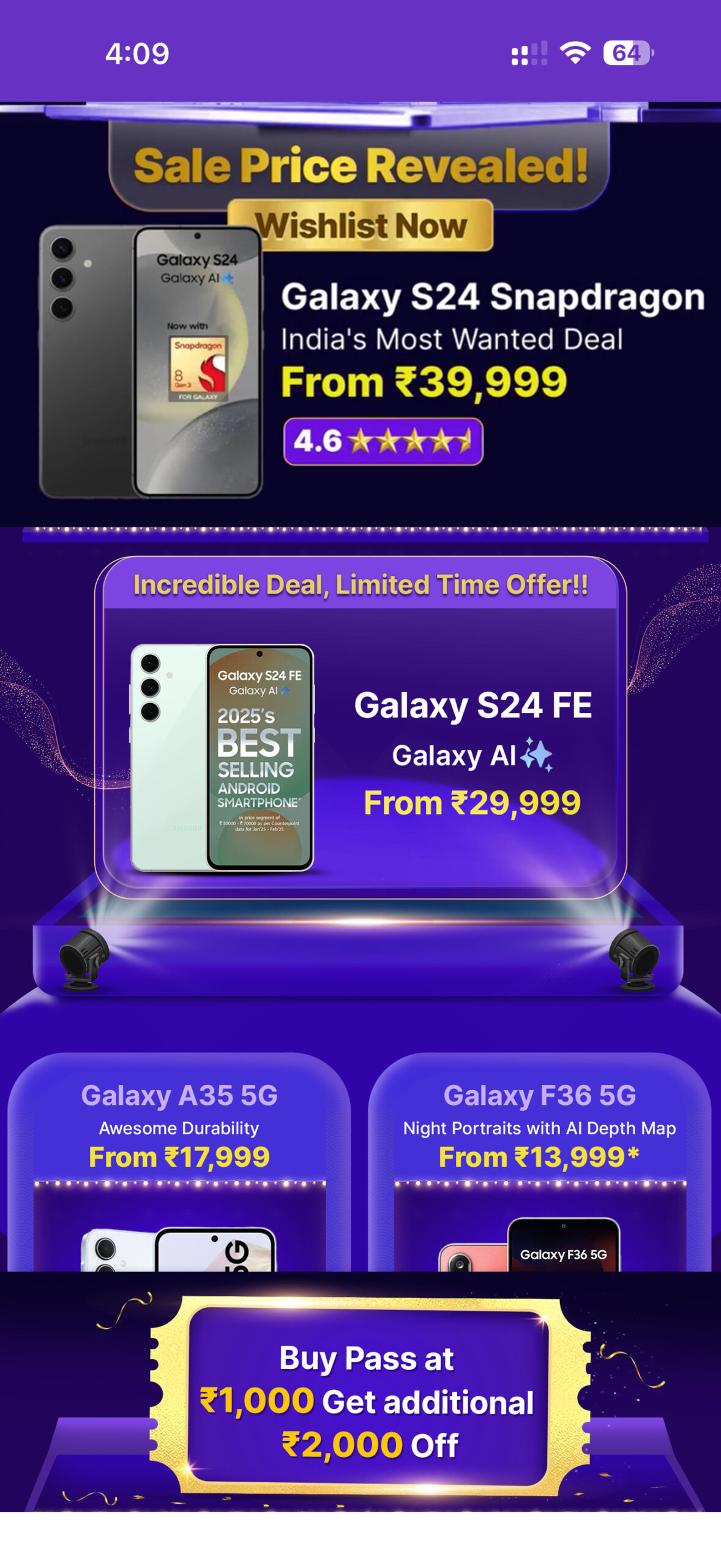 samsung galaxy s24 and galaxy s24 fe deals during flipkart big billion days 2025