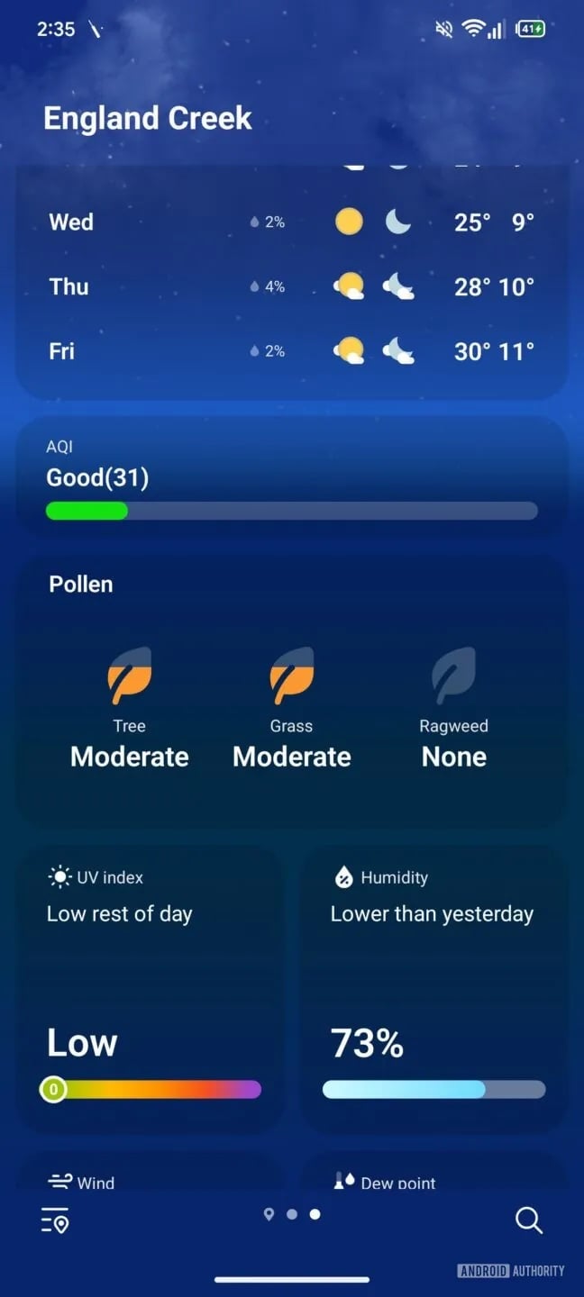 samsung one ui 8.5 weather app pollen