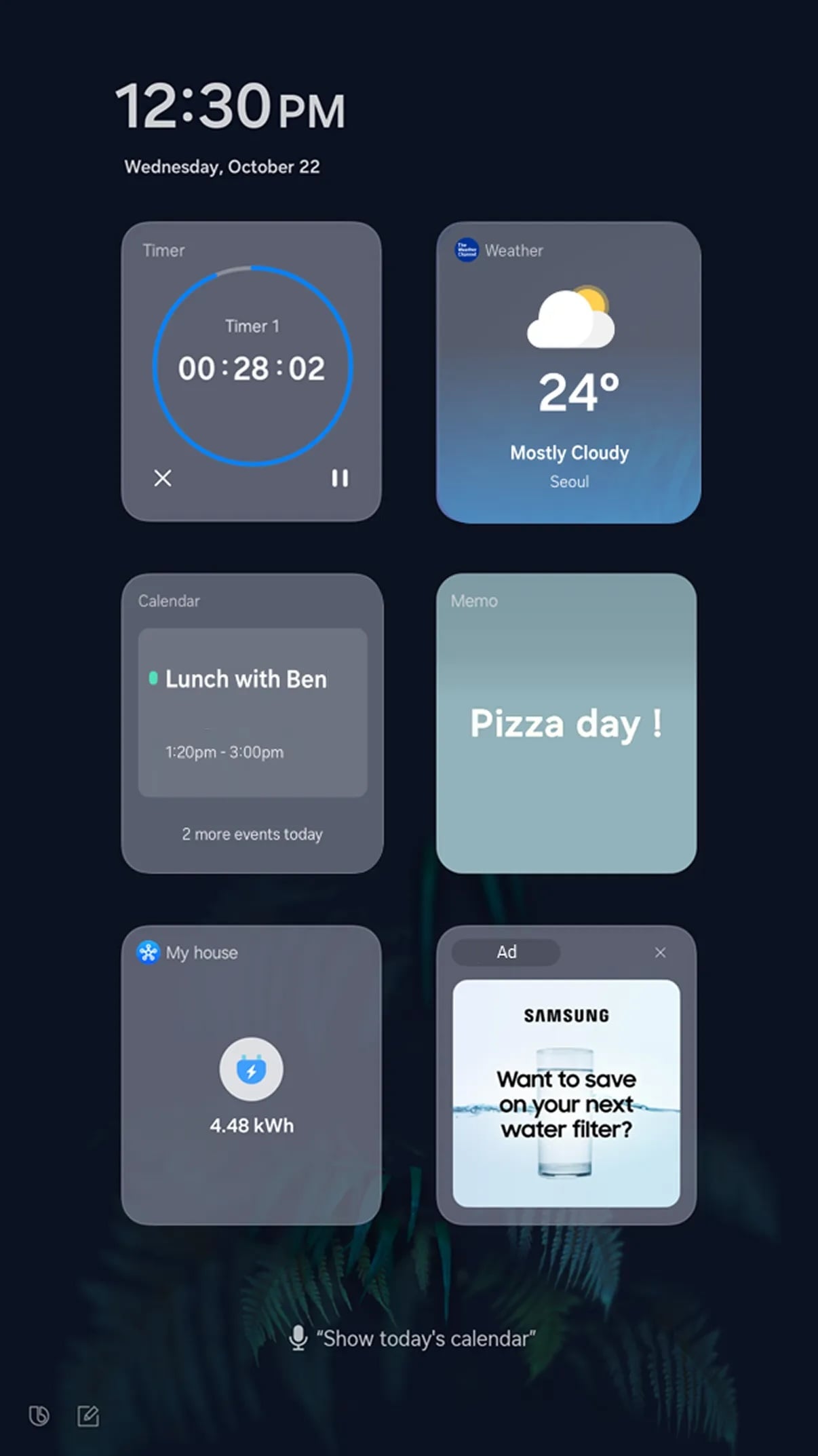samsung family hub refrigerator daily board tiles ads