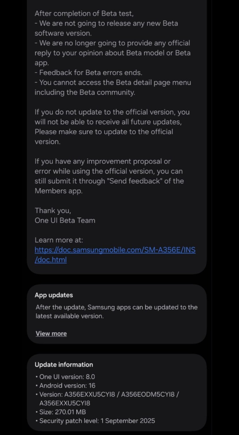 samsung galaxy a35 android 16 one ui 8 update india