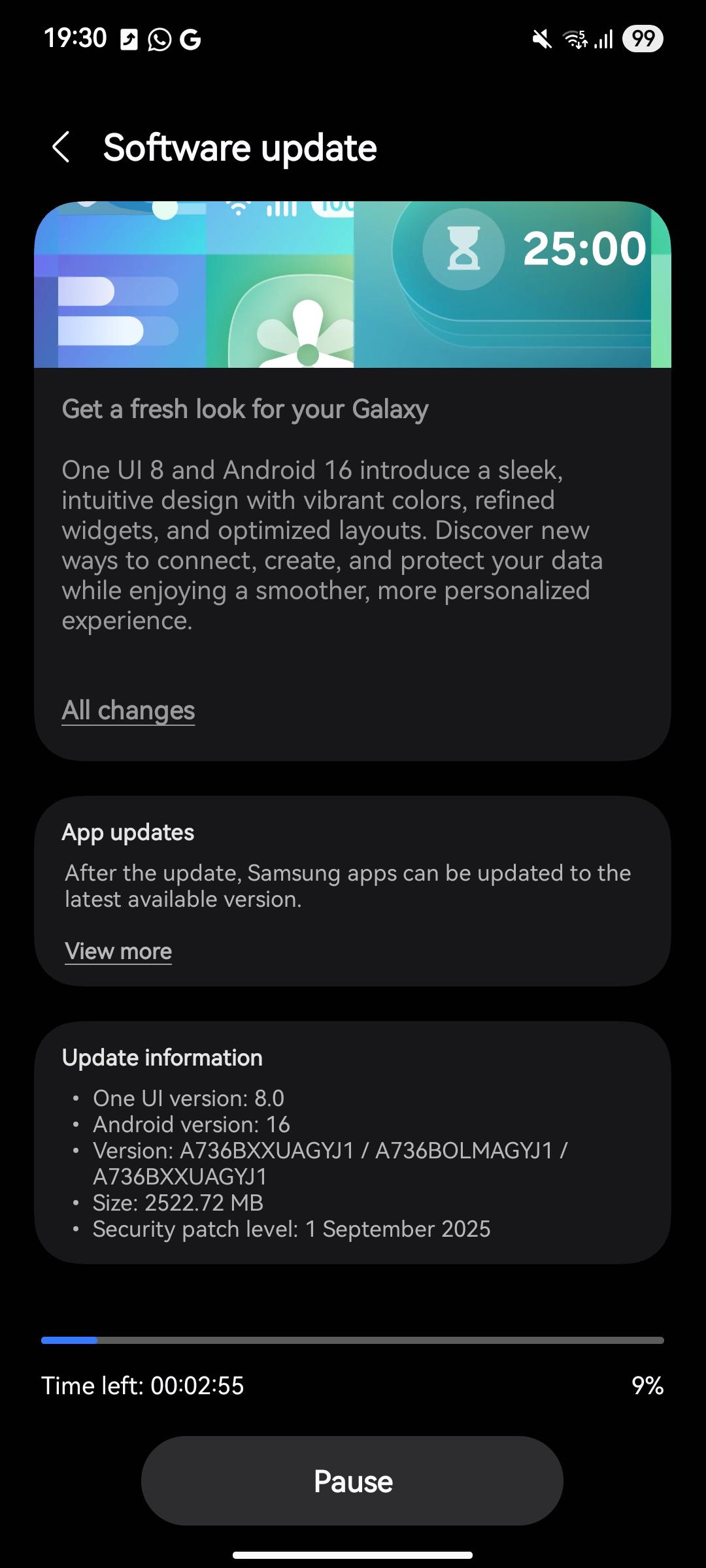samsung galaxy a73 android 16 one ui 8.0 update