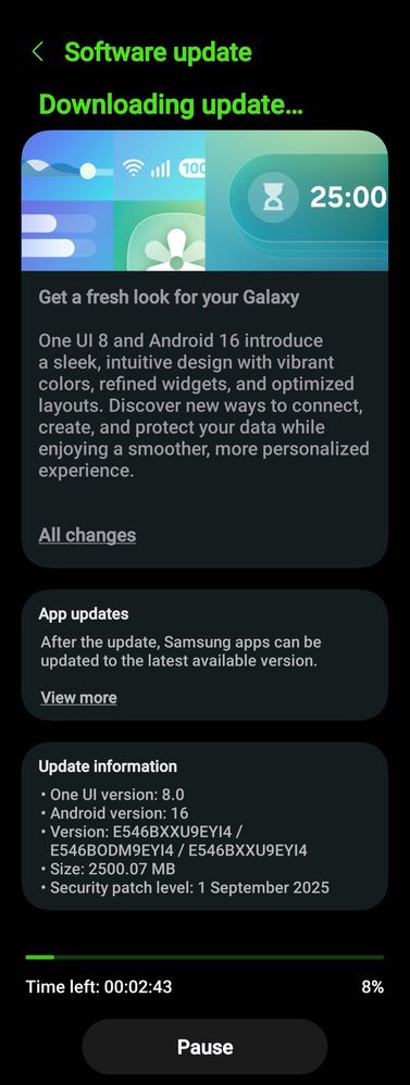 samsung galaxy f54 android 16 one ui 8 update india