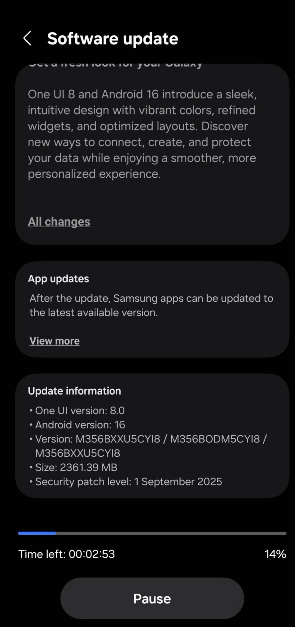 samsung galaxy m35 one ui 8.0 update firmware version india