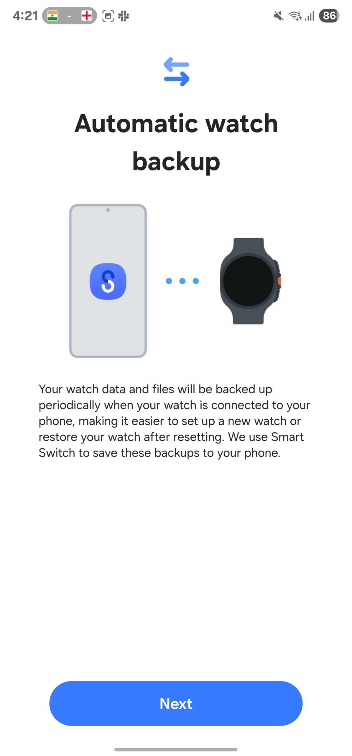 samsung galaxy watch ultra upgrade automatic backup setup