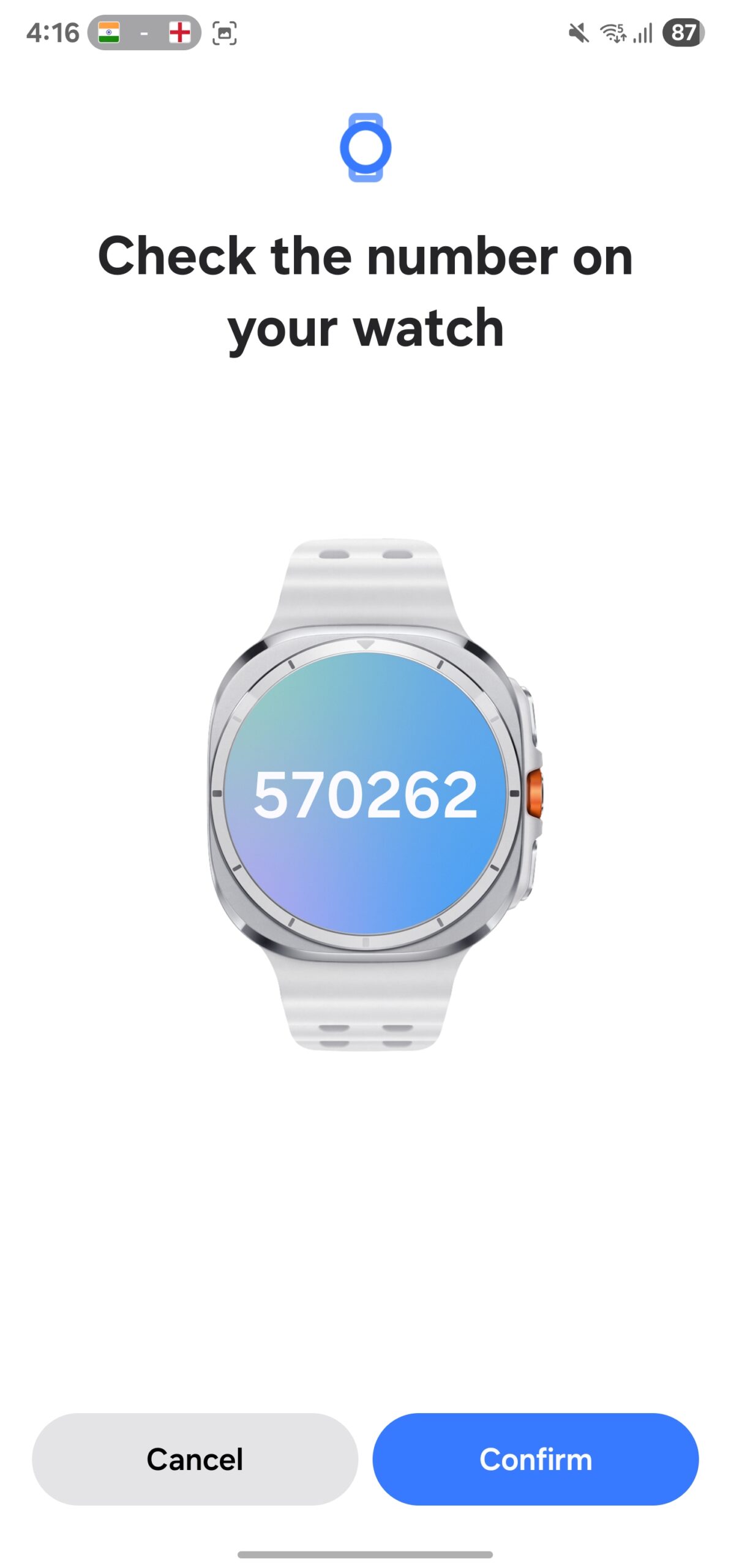 samsung galaxy watch ultra upgrade pairing confirmation