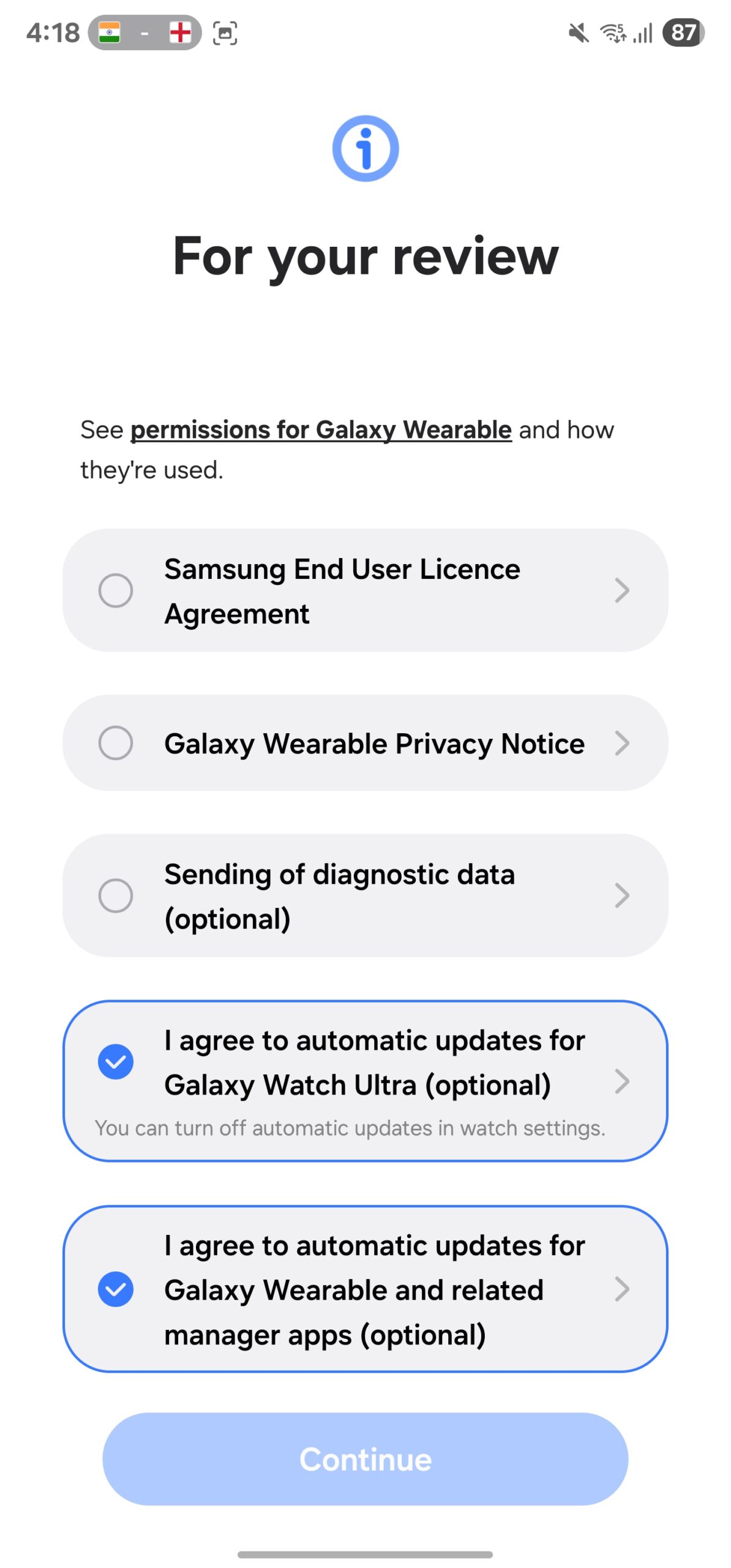 samsung galaxy watch ultra upgrade user agreements samsung