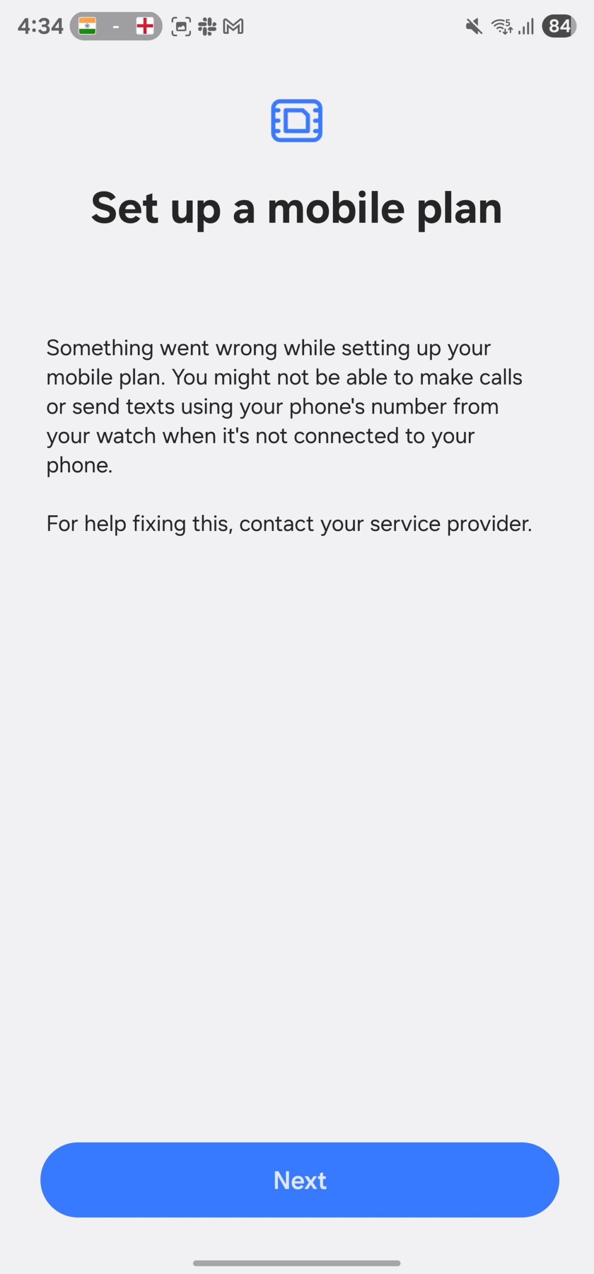 samsung galaxy watch ultra upgrade esim setup failed