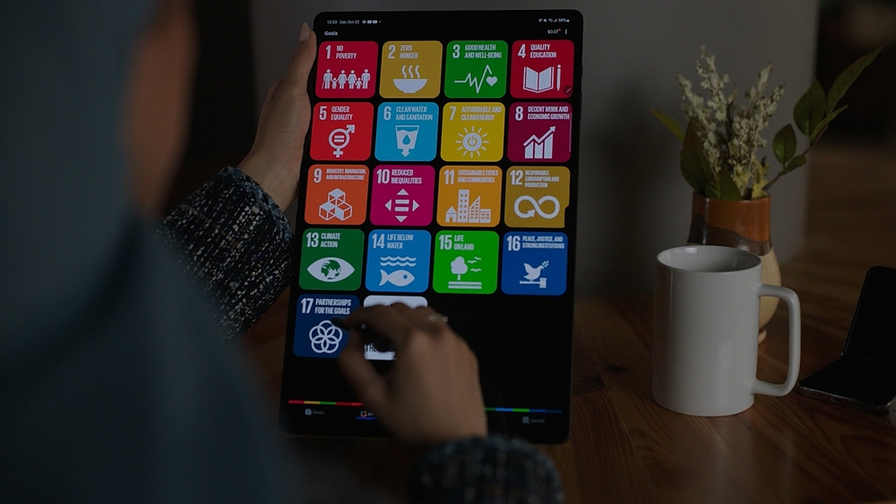 samsung global goals app on tablet