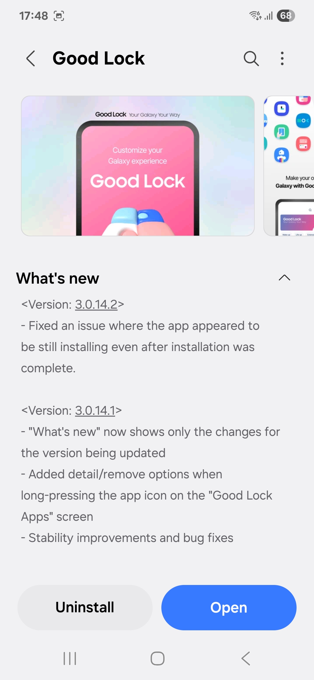 samsung good lock update 3.0.14.2 chaneglog